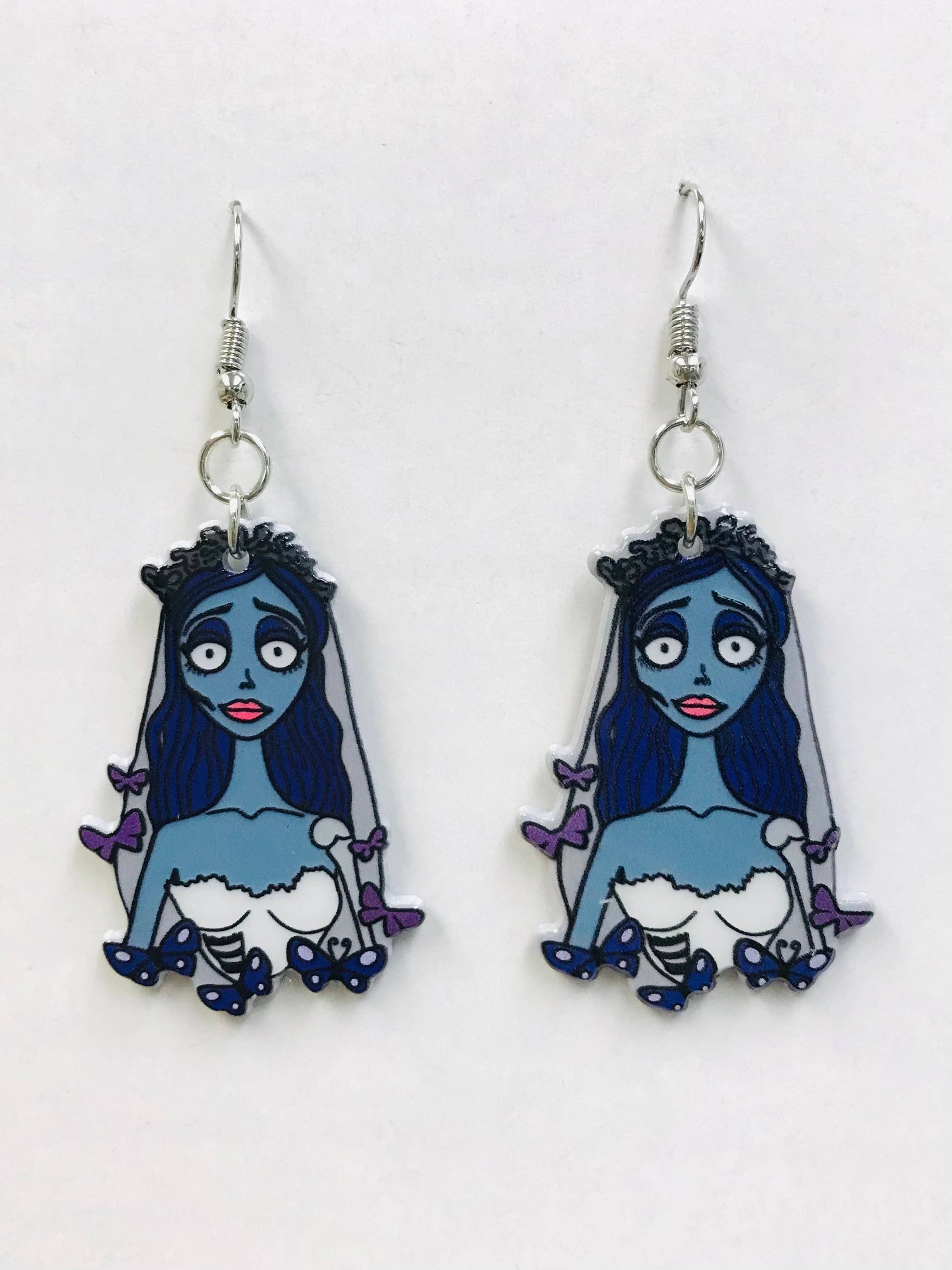 Acrylic Dark Bride Earrings, Horror Earring, Halloween Gift