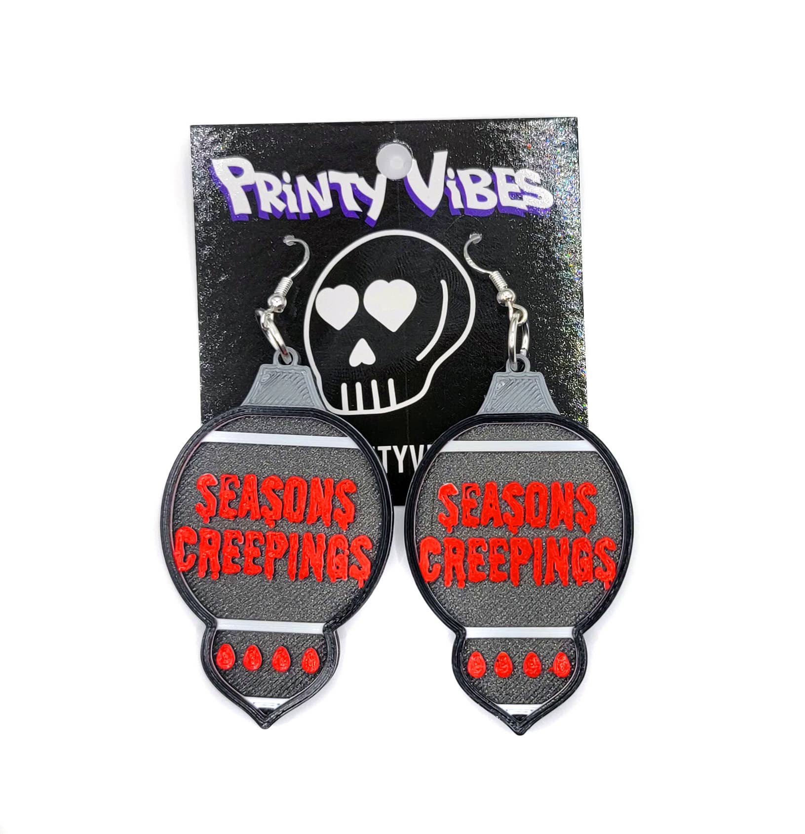 Seasons Creepings Spooky Christmas Ornament Earrings