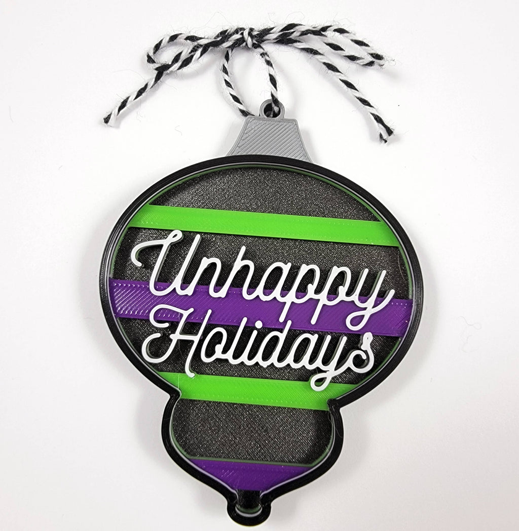 Unhappy Holidays 3D Printed Spooky Christmas Ornament