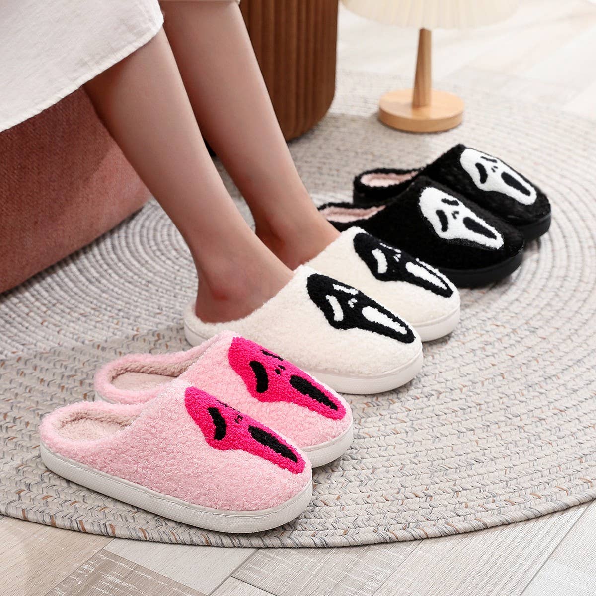 NEW HALLOWEEN GHOST FACE COTTON SLIPPERS_CWSHS0758