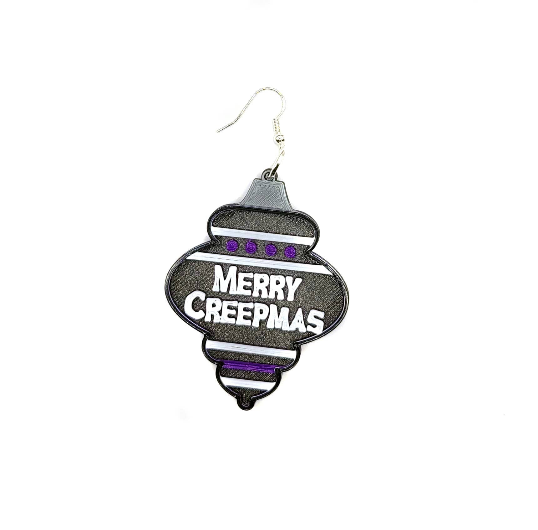 Merry Creepmas Spooky Christmas Ornament Earrings