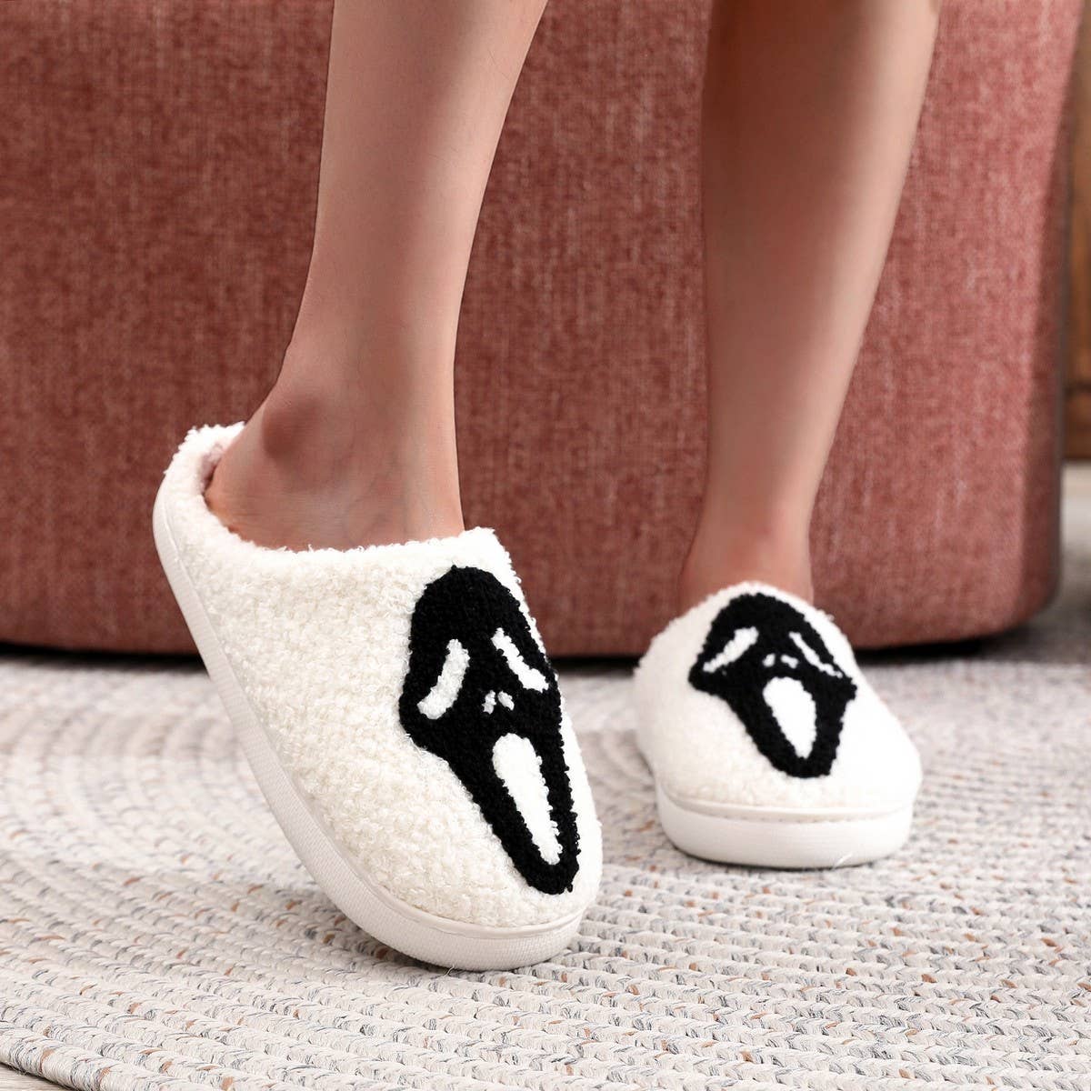 NEW HALLOWEEN GHOST FACE COTTON SLIPPERS_CWSHS0758