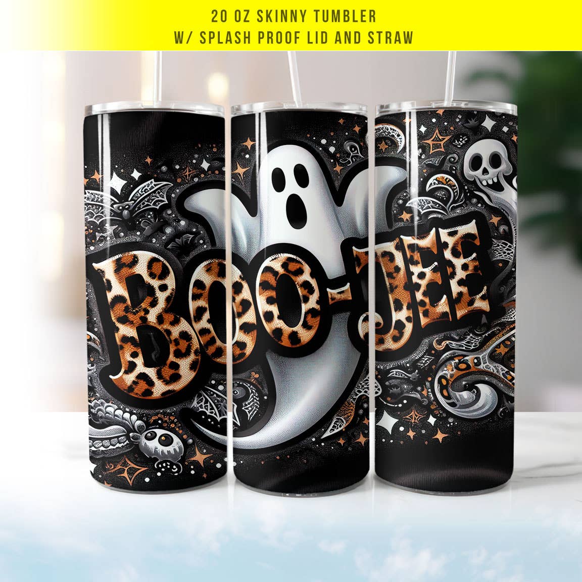 Halloween Boo Jee Ghosts Skinny 20oz Tumbler