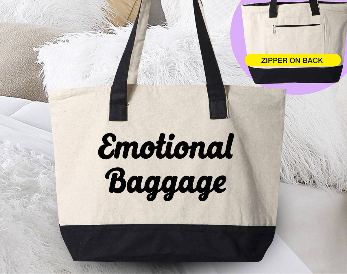 Emotional Baggage -  Funny Canvas Tote Bag