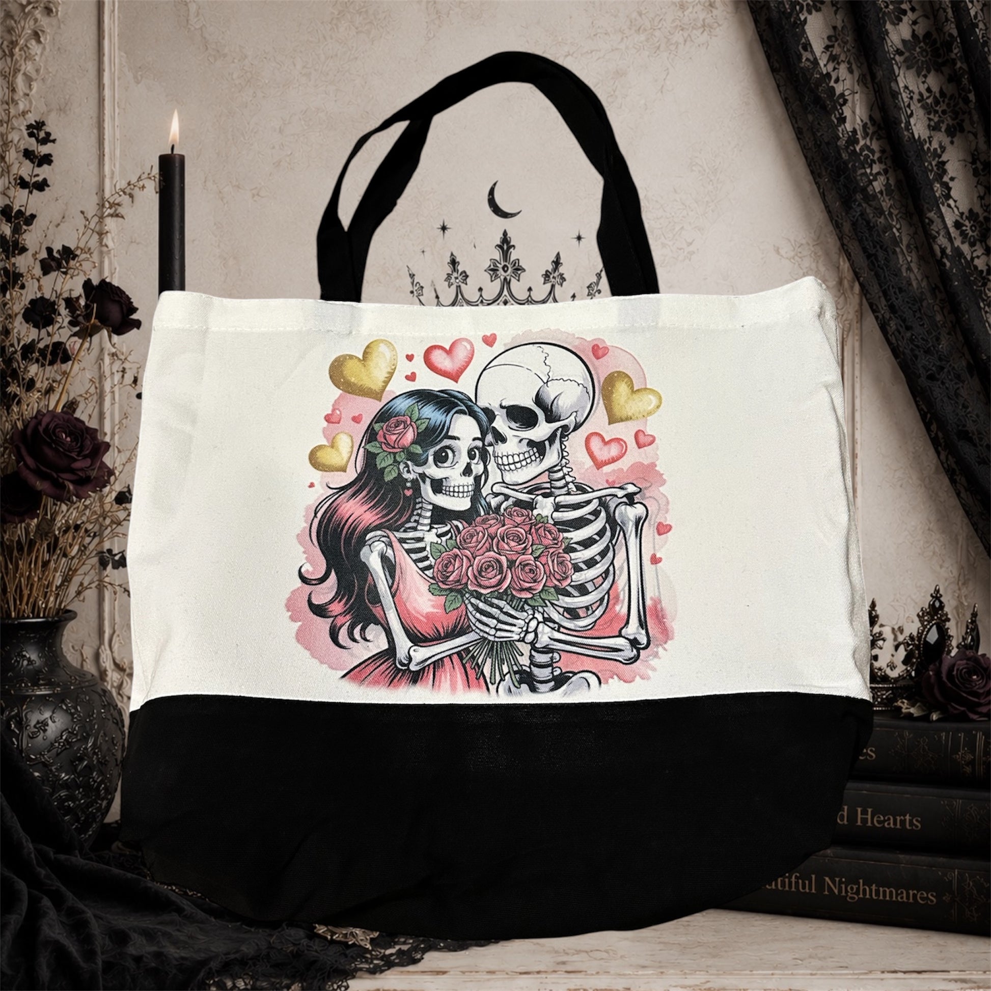 Skeleton Lovers Canvas Tote Bag