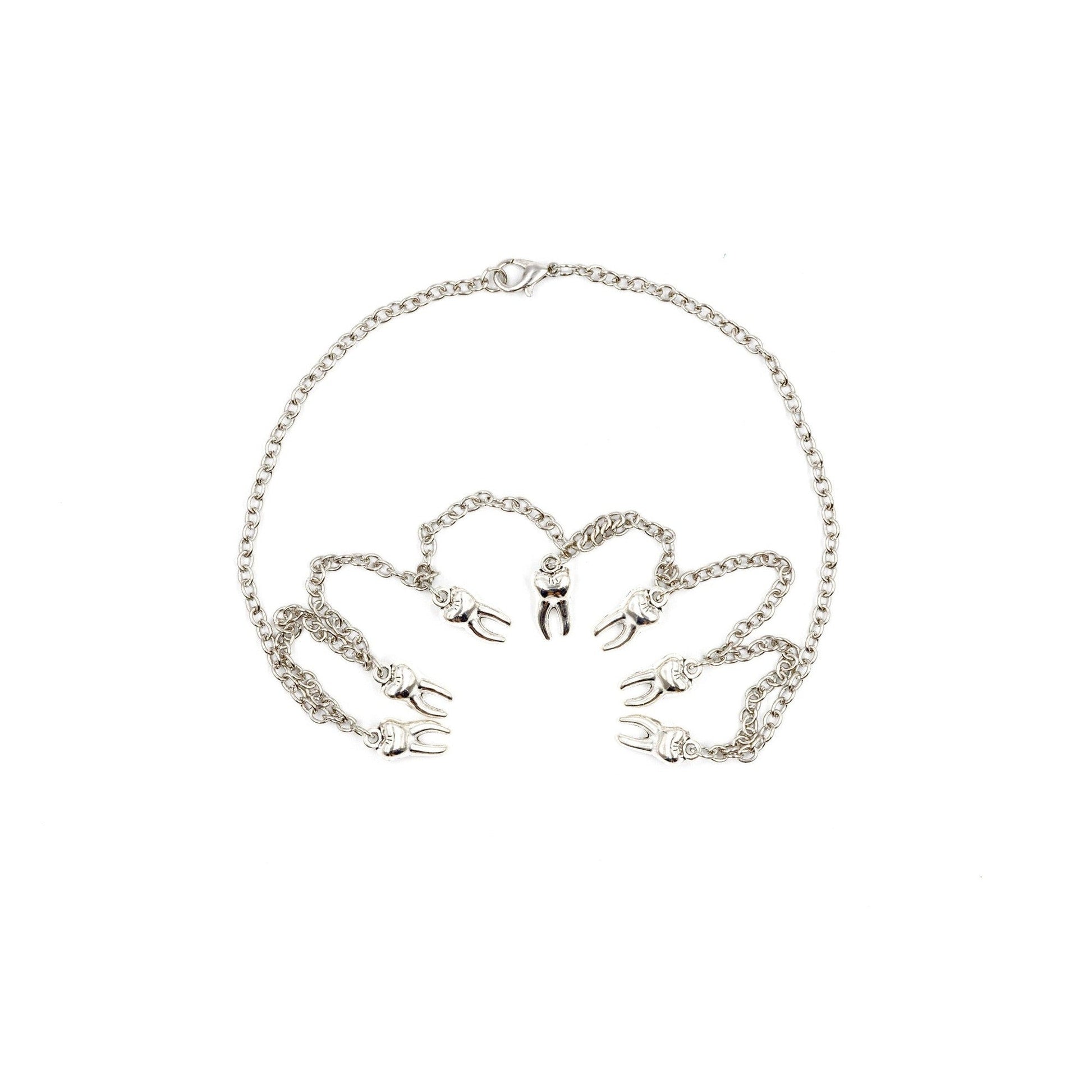Man-Repeller Teeth Necklace in Silver