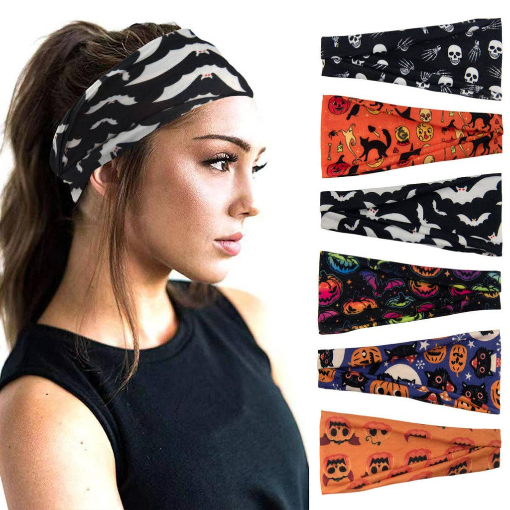 Fashion Halloween Skull Pumpkin Print Sports Headband